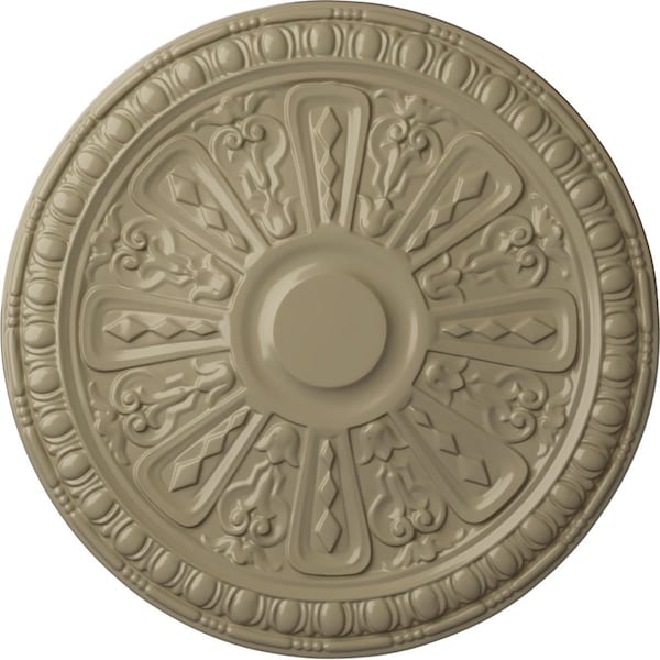 Ekena Millwork Raymond Ceiling Medallion (Fits Canopies up to 5 3/8"), Hand-Painted Gobi Desert, 18"OD x 1 1/4"P CM18RA2GDF - main